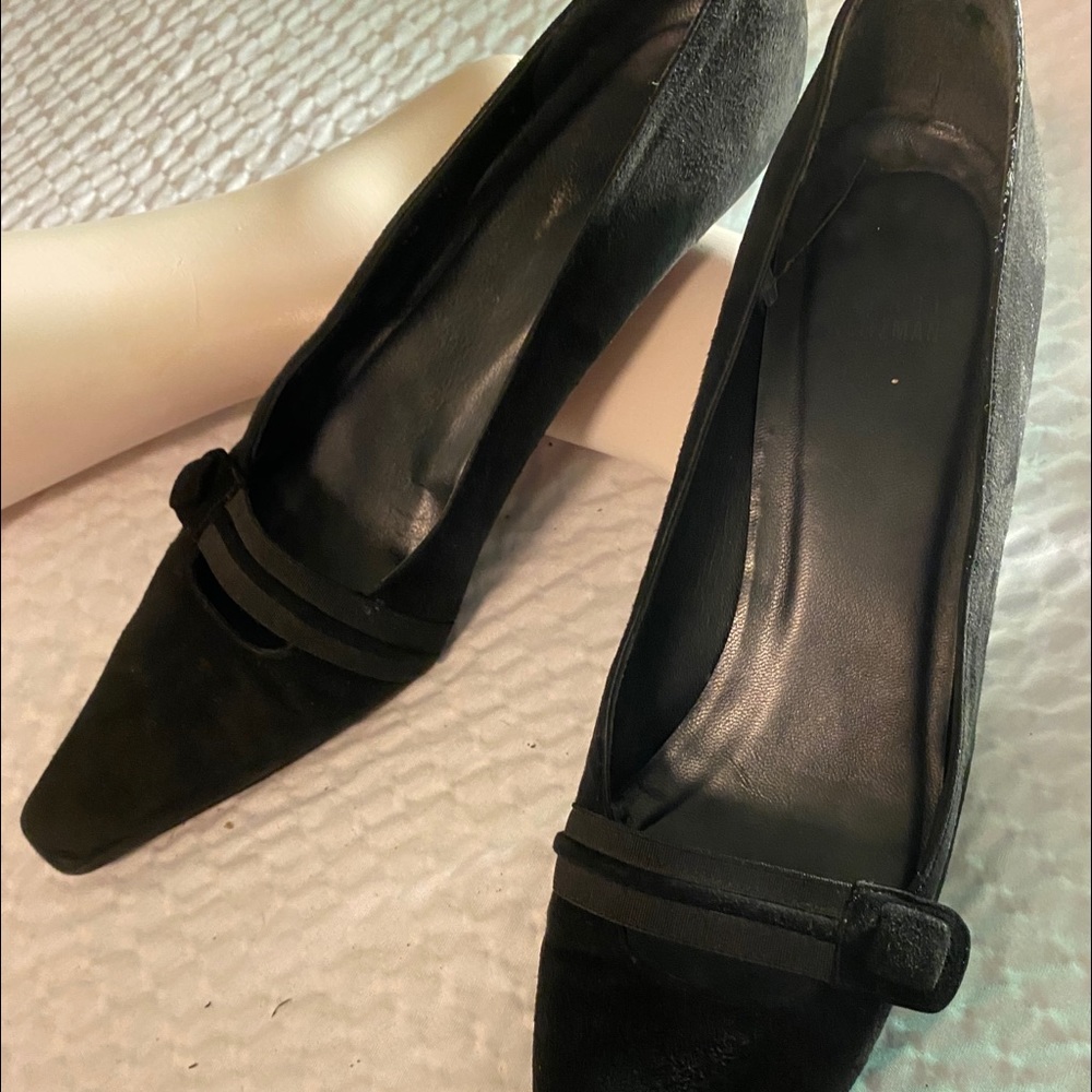 Ladies Black Suede Shoes 2” Heels size 10